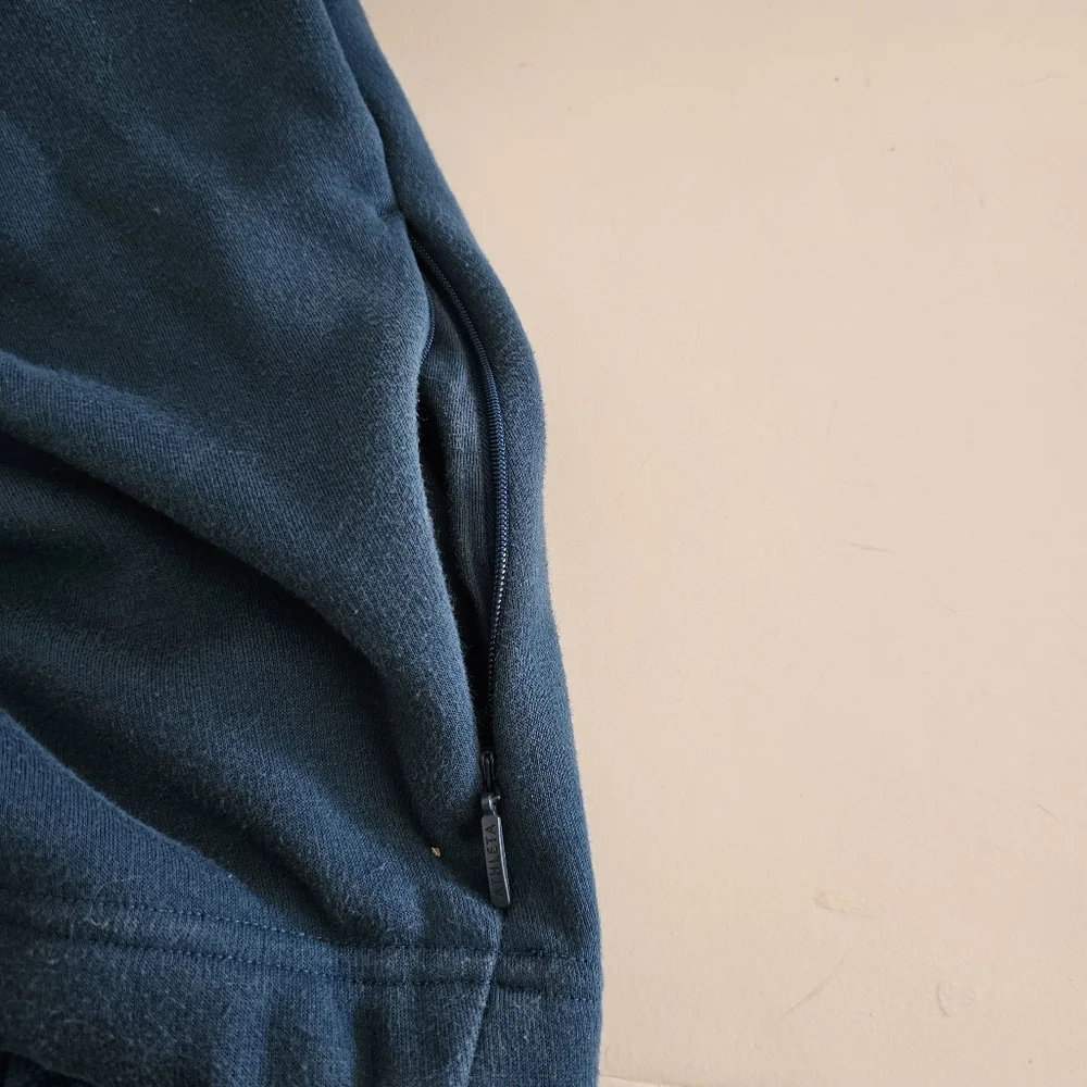 Athleta Cozy Karma Funnel Neck Sweatshirt XS Blue Pockets
